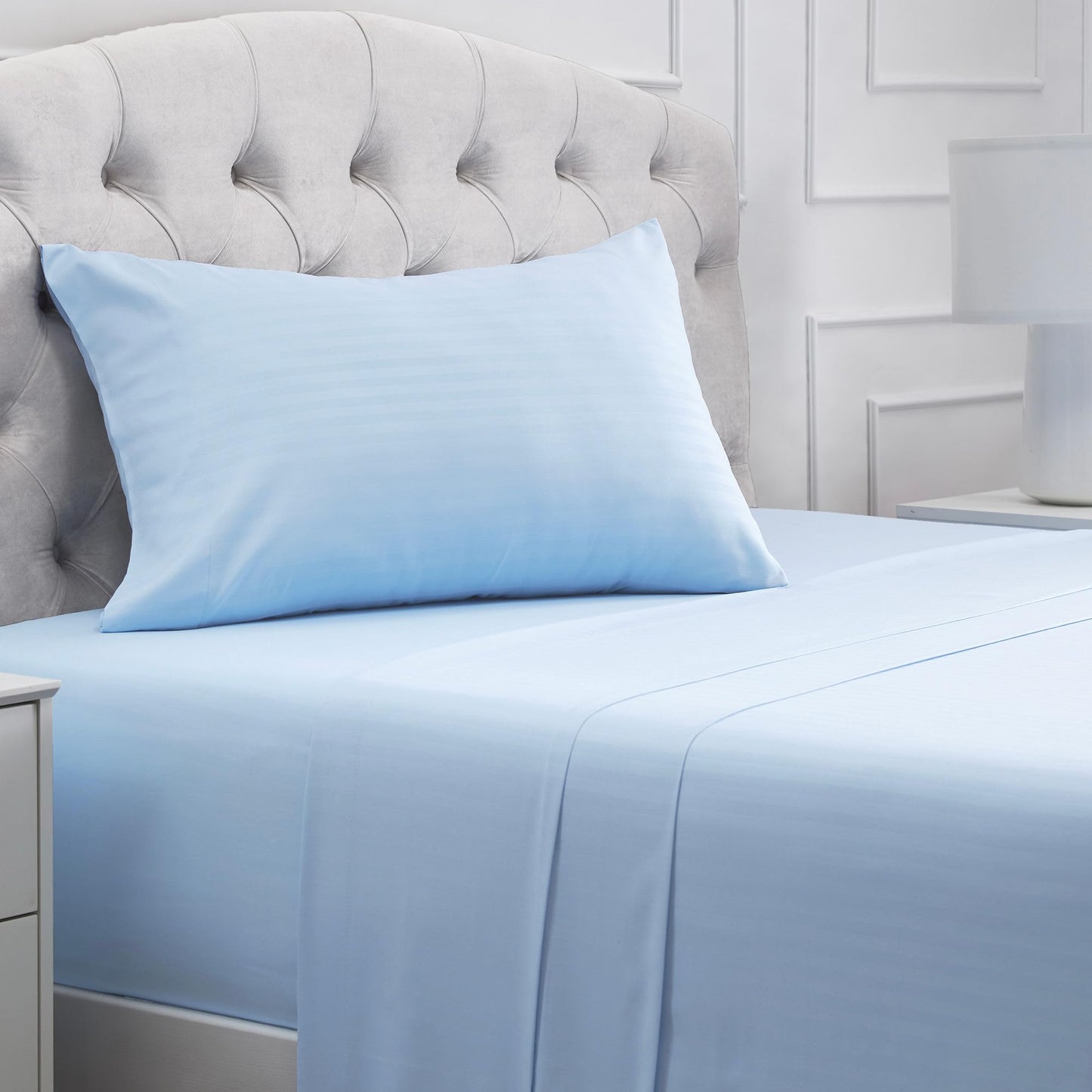 Dluxe Ave. ( TWIN ) Sheets Set, 3 PC Iconic Collection Bedding, Hotel Luxury Extra Soft, Light Blue