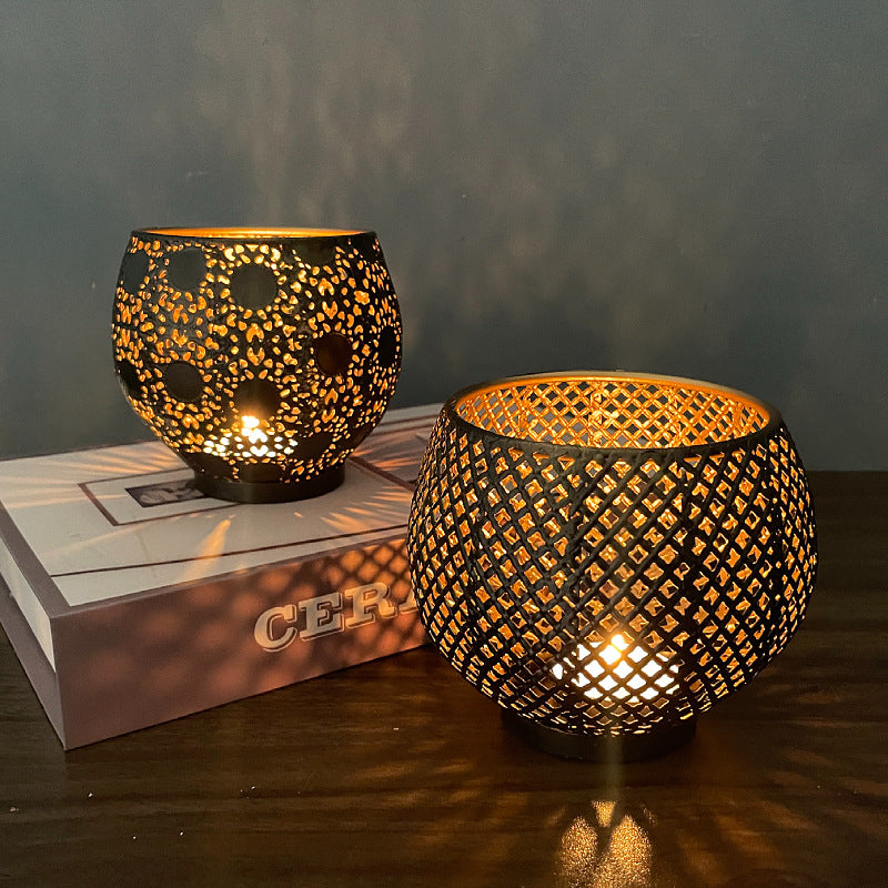 Wrought Iron Spherical Candle Holder