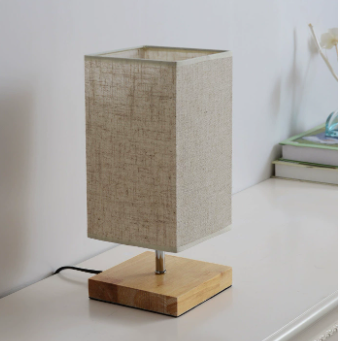 Nordic Wood Table Lamp with Linen Shade