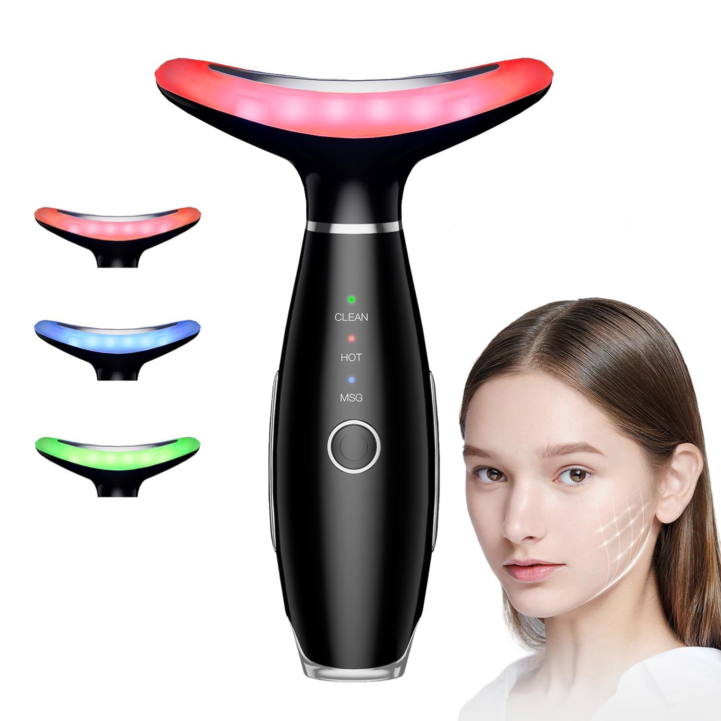 Dluxe Ave. 3 Color Facial Massager for Face and Neck / Black