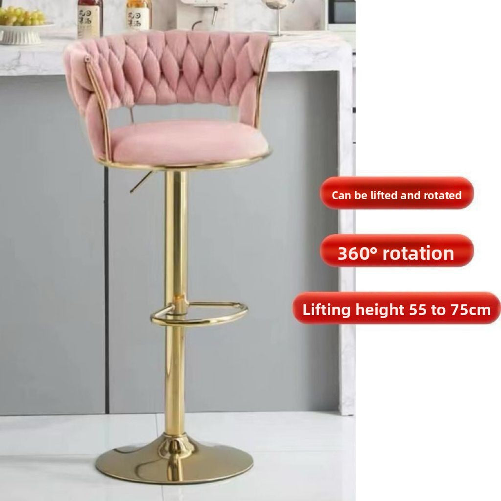 Adjustable Swivel Bar Stool with Backrest