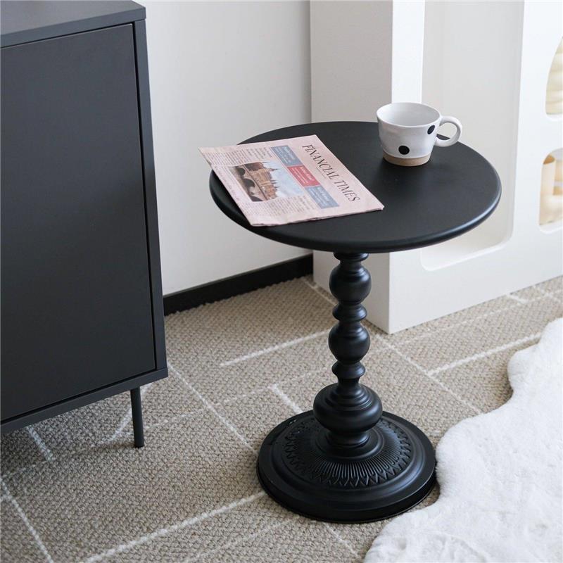 Round Iron Side Table Vintage Style