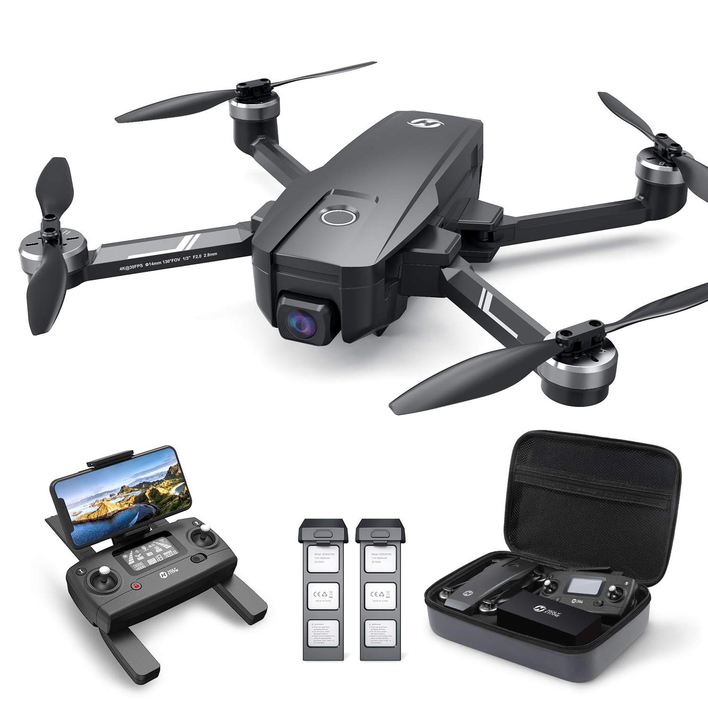 Holy Stone HS720E Drones with Camera for Adults 4KIntegrated Remote ID 2 Batteries 46 Min Flight Time 5GHz FPV Transmission 130° FOV EIS CameraDrone with 4K/30FPS VideoBrushless Motor Auto Return Follow Me GPS Drone for Beginner