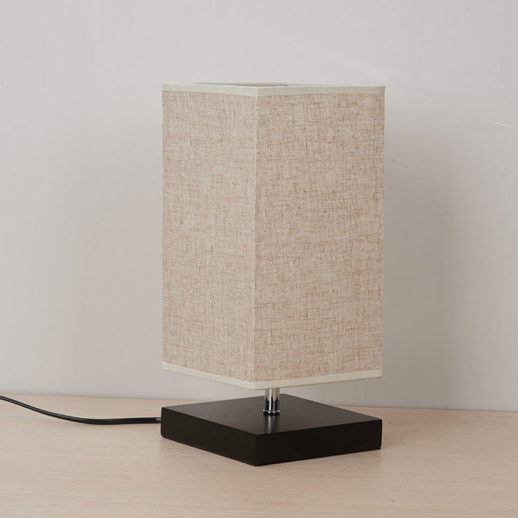 Nordic Wood Table Lamp with Linen Shade