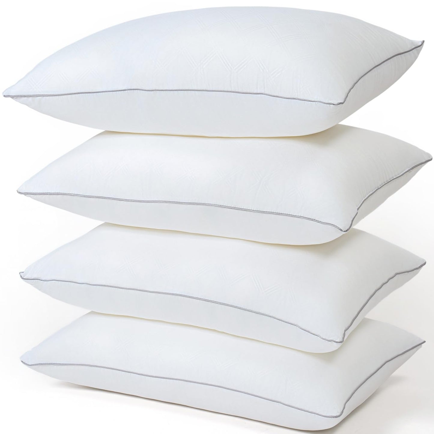 Dluxe Ave. ( STANDARD ) Pillows for Sleeping, Set of 4 { SOFT }  Luxury Hotel Quality, White