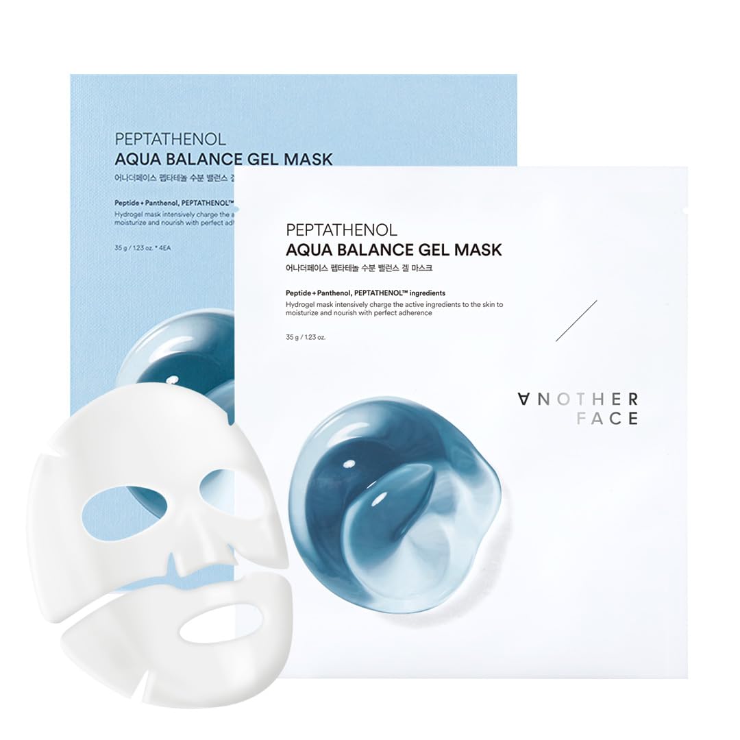 Dluxe Ave. ANOTHERFACE PEPTATHENOL™ Aqua Balance Mask 4pcs Overnight Deep Hydrating Hydrogel Mask Pack Korean skin care Pore Minimizing Lifting & Firming Non-irritation Vegan