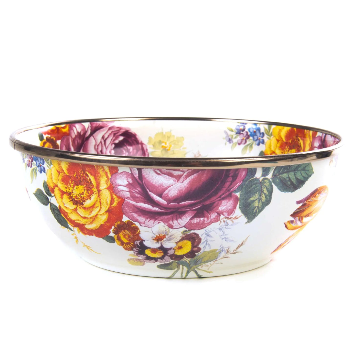 Dluxe Ave. Enamel  Serving Bowl / Extra Small White Flower Market