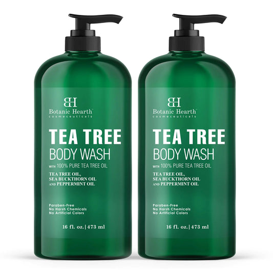 Dluxe Ave. Botanic Hearth Tea Tree Body Wash - 16 fl oz -  for Men and Women Set of 2