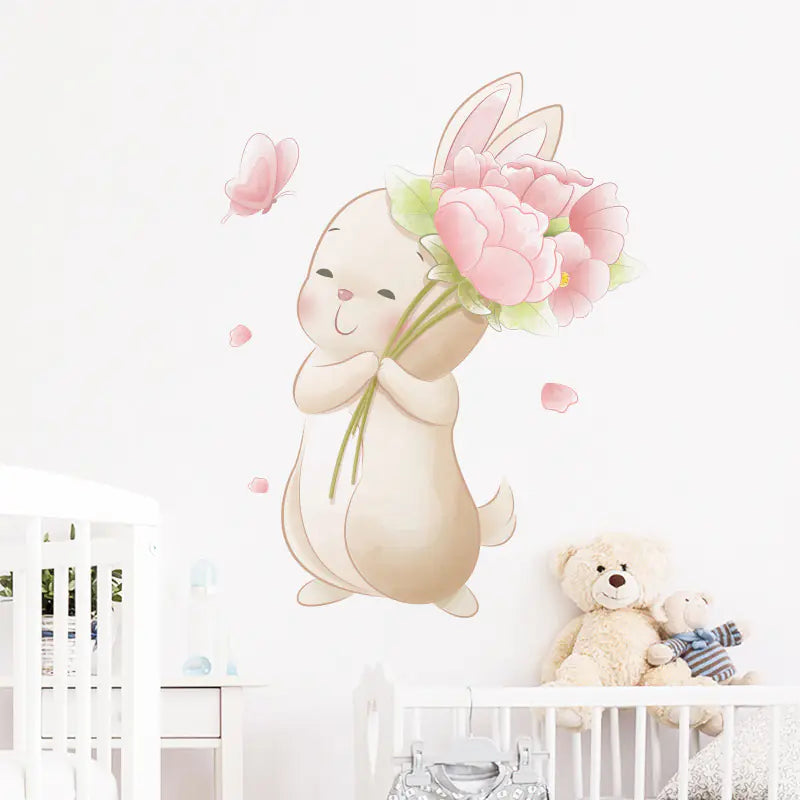 Dluxe Ave. Cartoon Rabbit Rose Butterfly Wall Stickers for Kids
