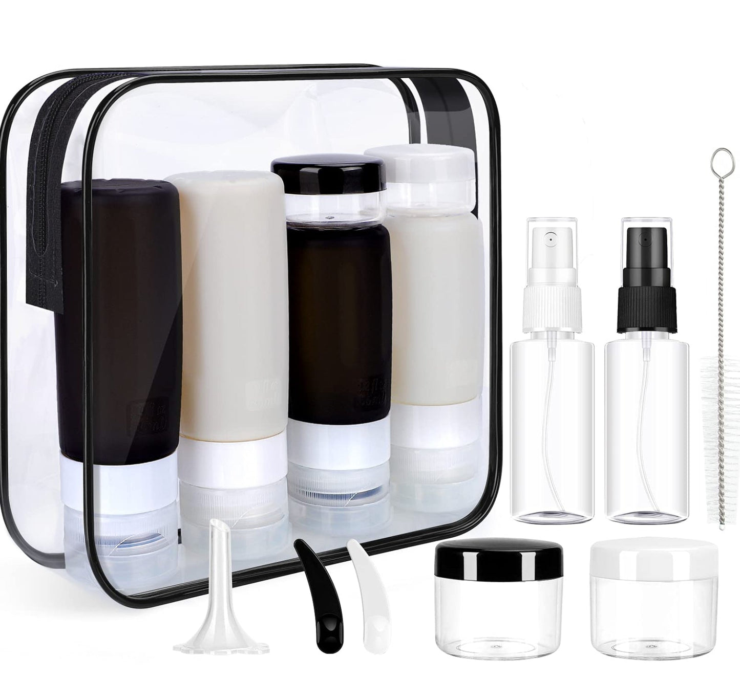 Dluxe Ave. 16 Pack Silicone Travel Bottles Set/ TSA Approved/ Refillable Accessories 2oz 3oz/ BPA Free