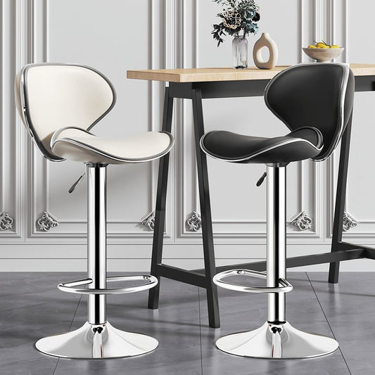 Dluxe Ave. Adjustable Rotatable Leather Bar Stool