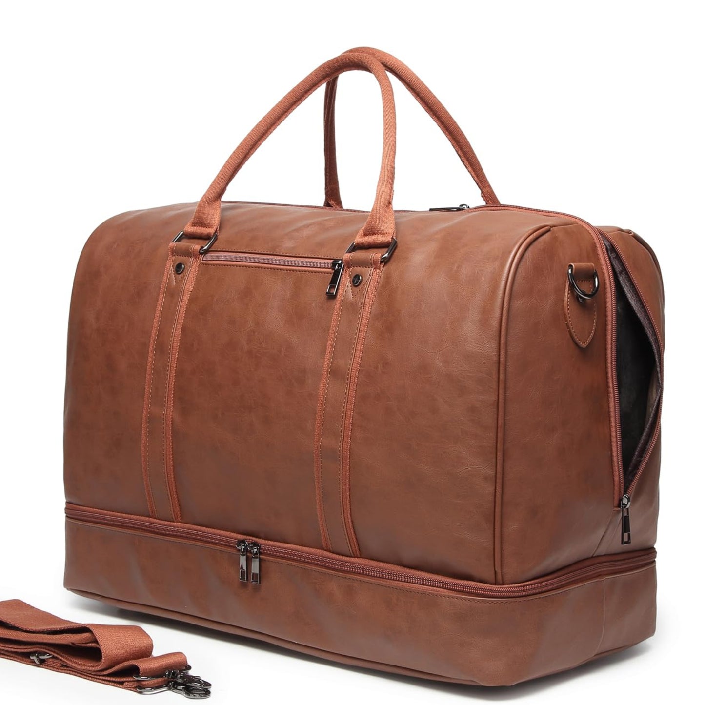 Dluxe Ave. Travel Tote Bag with Shoe Compartment/ Brown