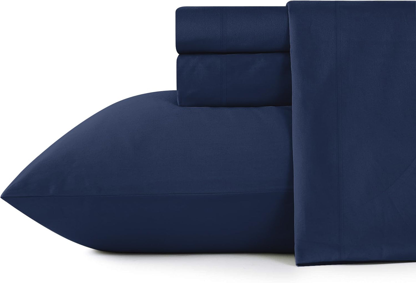 Dluxe Ave. ( KING ) 3 Pieces Bed Sheets Set/ 600 Thread Count/ 100% Egyptian Cotton/ Navy Blue