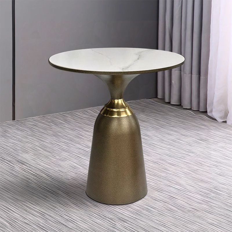 French Luxury Round Coffee Table Italian Style Living Room Side Table Rock Plate Small Round Table