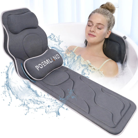 Dluxe Ave.  Luxury Full Body Bath Pillow for Bathtub, Extra Large & Waist Support, (Gray)