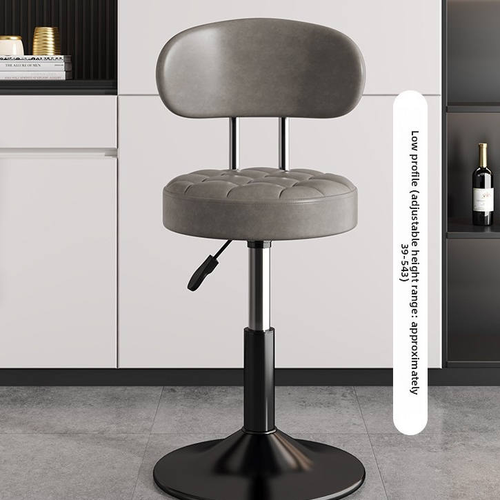 Adjustable Height Swivel Bar Stool with Backrest