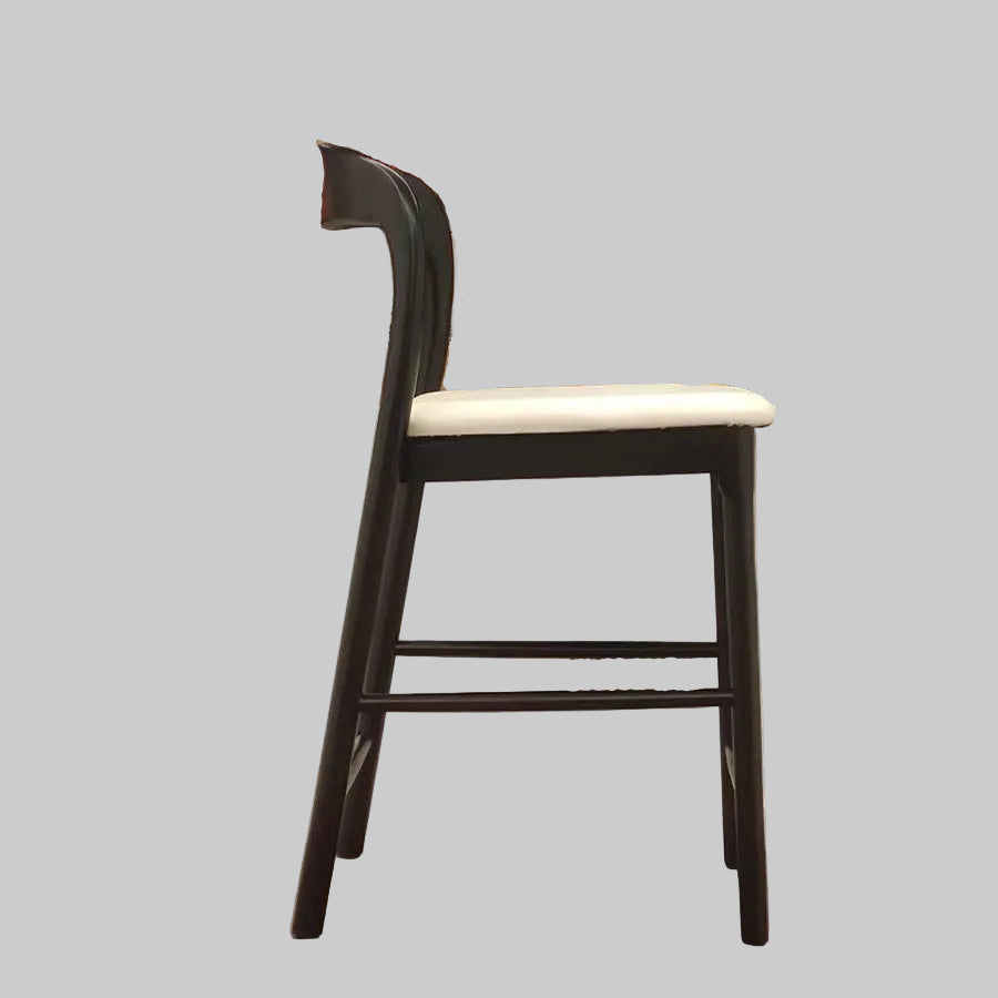Modern Solid Wood Bar Stool with Backrest