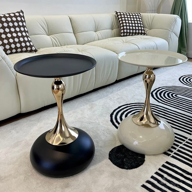 Dluxe Ave. Nordic Retro Metal Side Table with Marble Top