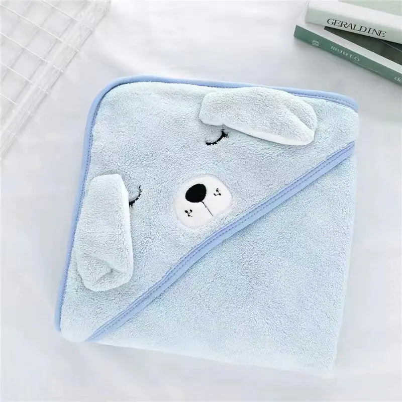 Dluxe Ave. Soft Coral Fleece Hooded Towel for Babies and Kids