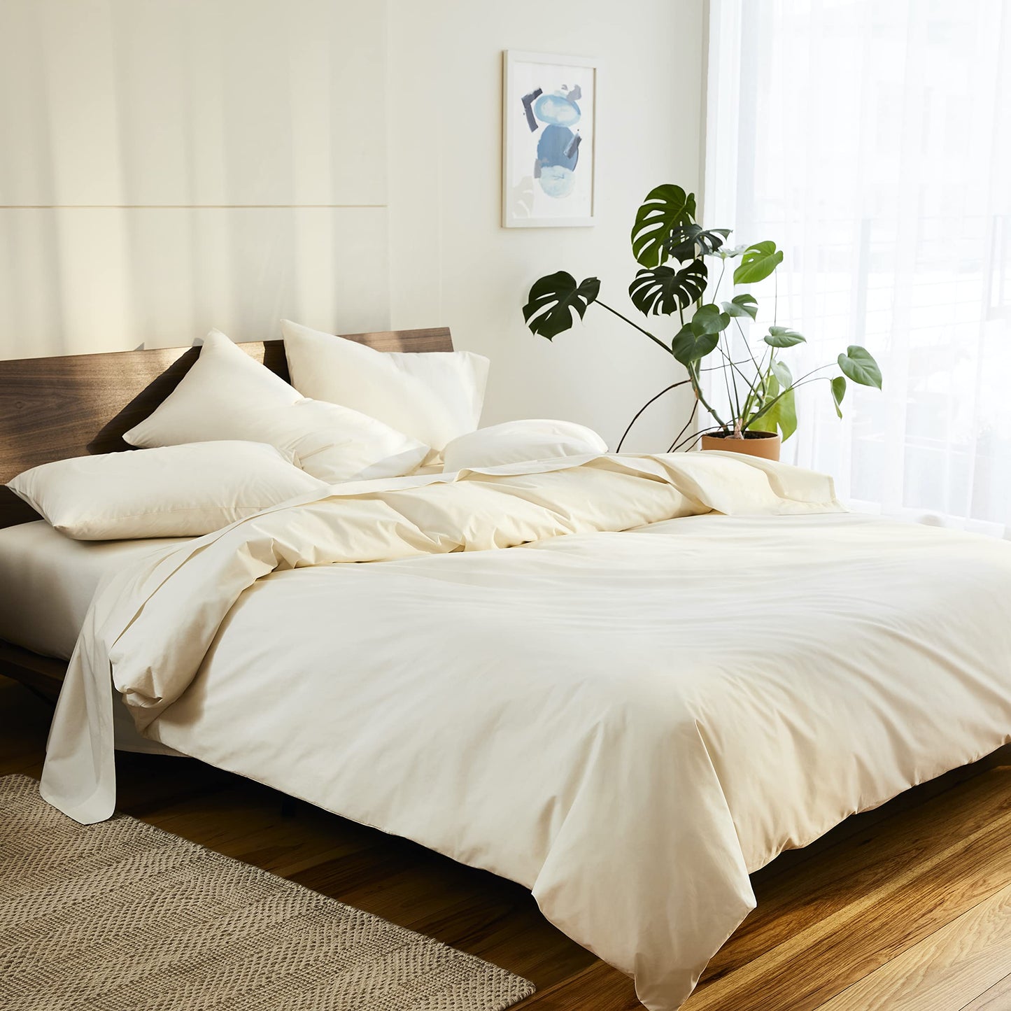 Dluxe Ave. ( CALI./ KING )4 Pcs Brooklinen Luxury Sateen Sheets Set, 100% Cotton ,Best Luxury Sheets