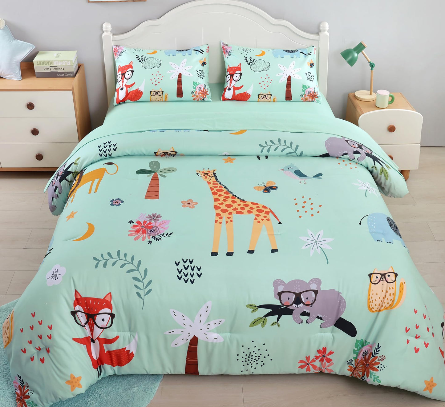Dluxe Ave. ( TWIN ) 5 Pcs Comforter Set/ Lime Green