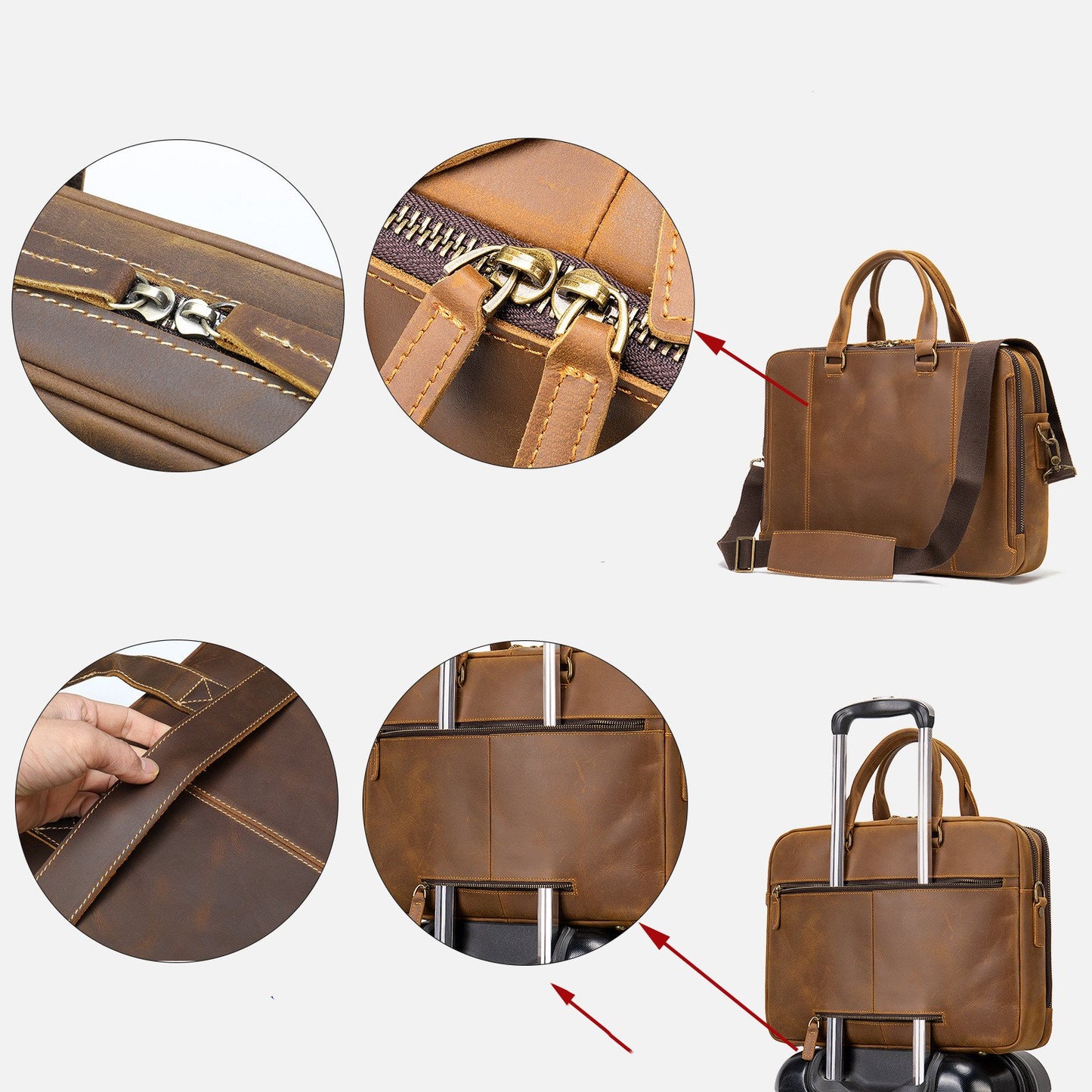 Dluxe Ave. Genuine Leather Business Briefcase