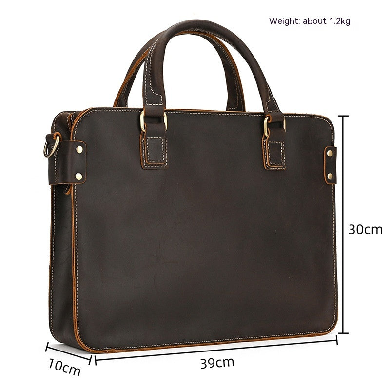 Dluxe Ave. Luxury Leather Business Briefcase/ 14"