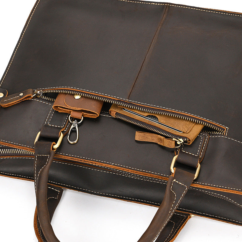 Dluxe Ave. Luxury Leather Business Briefcase/ 14"