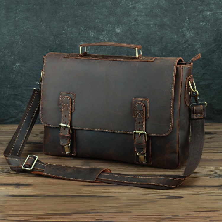 Dluxe Ave. Leather Crossbody Business Travel Bag