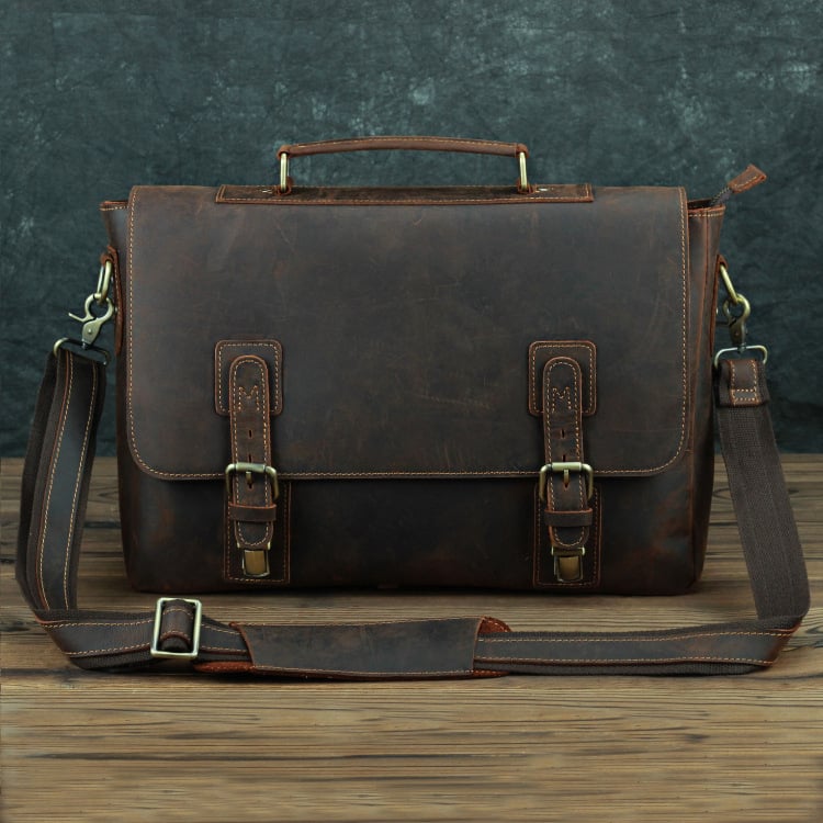 Dluxe Ave. Leather Crossbody Business Travel Bag