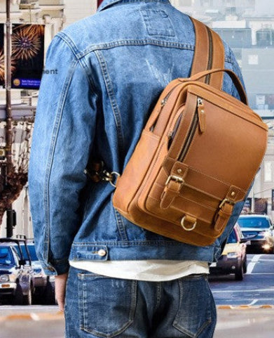 Dluxe Ave. Genuine Leather Travel Backpack