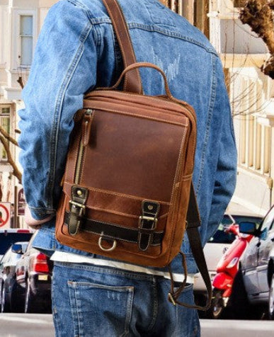 Dluxe Ave. Genuine Leather Travel Backpack