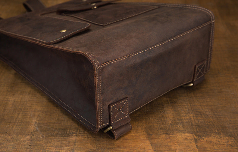 Dluxe Ave. Genuine Leather Travel Backpack