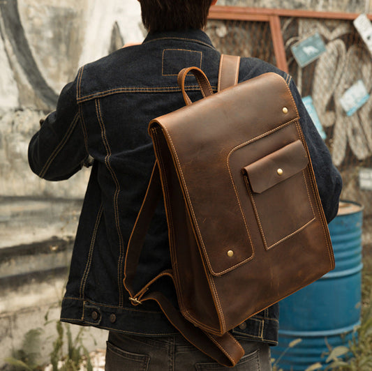 Dluxe Ave. Genuine Leather Travel Backpack