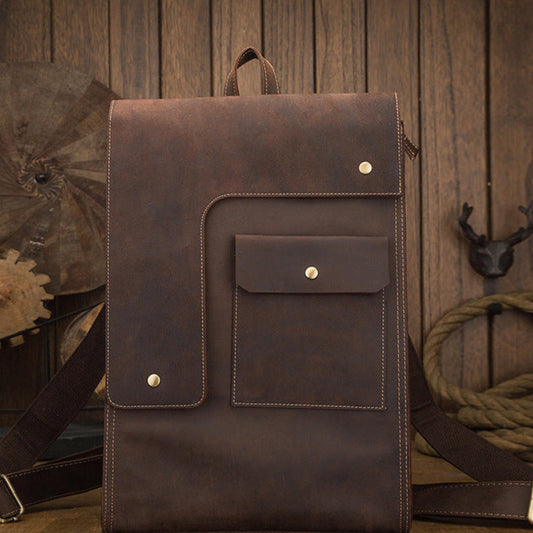 Dluxe Ave. Genuine Leather Travel Backpack