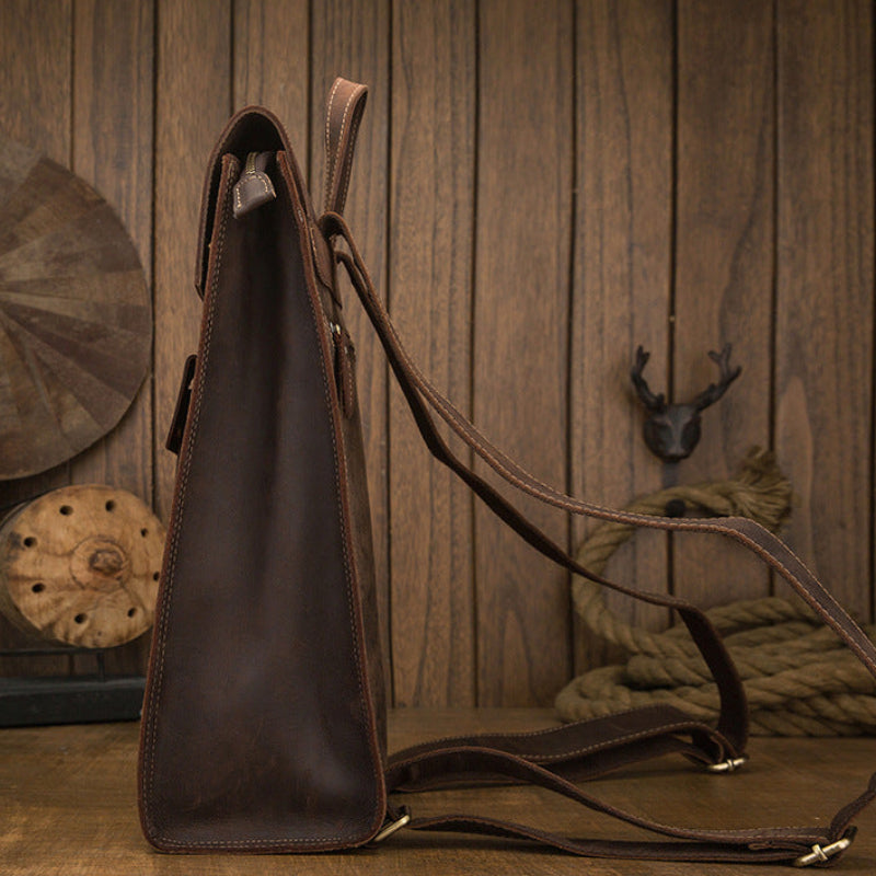 Dluxe Ave. Genuine Leather Travel Backpack