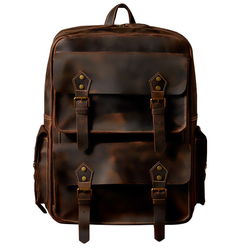 Dluxe Ave. Genuine Leather Travel Backpack