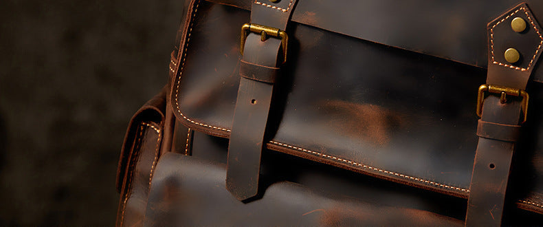 Dluxe Ave. Genuine Leather Travel Backpack