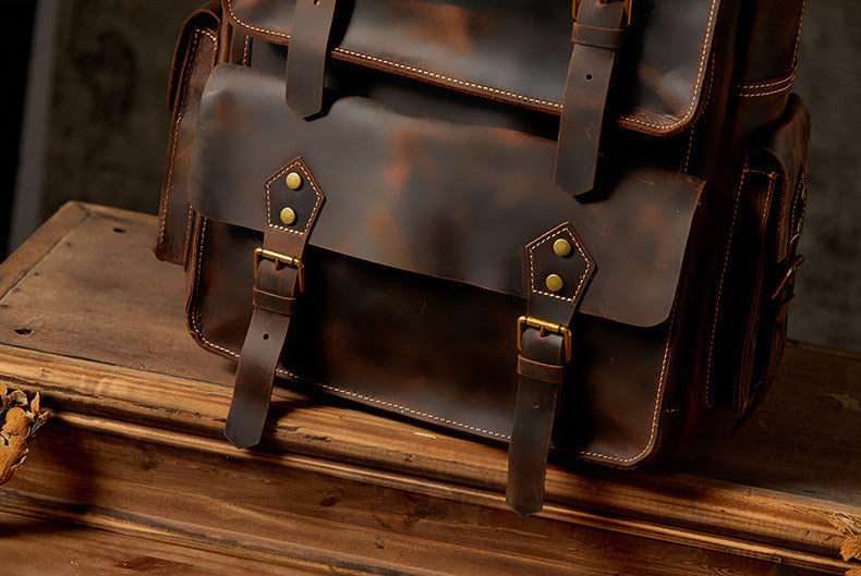 Dluxe Ave. Genuine Leather Travel Backpack