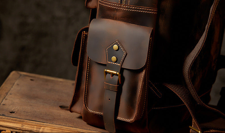 Dluxe Ave. Genuine Leather Travel Backpack