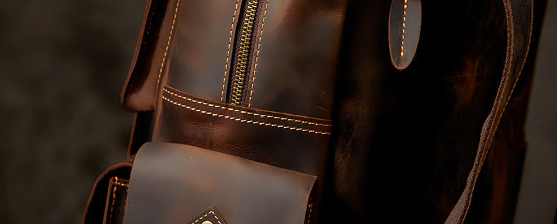 Dluxe Ave. Genuine Leather Travel Backpack