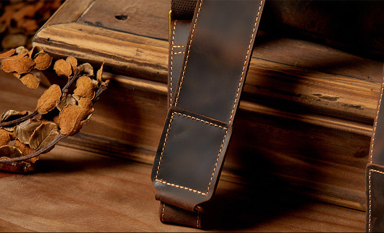 Dluxe Ave. Genuine Leather Travel Backpack