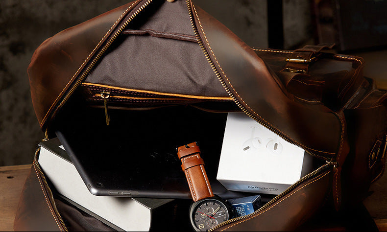Dluxe Ave. Genuine Leather Travel Backpack