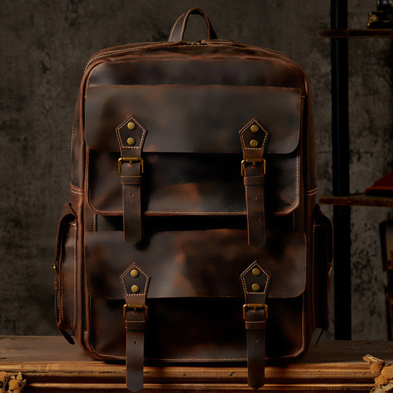 Dluxe Ave. Genuine Leather Travel Backpack
