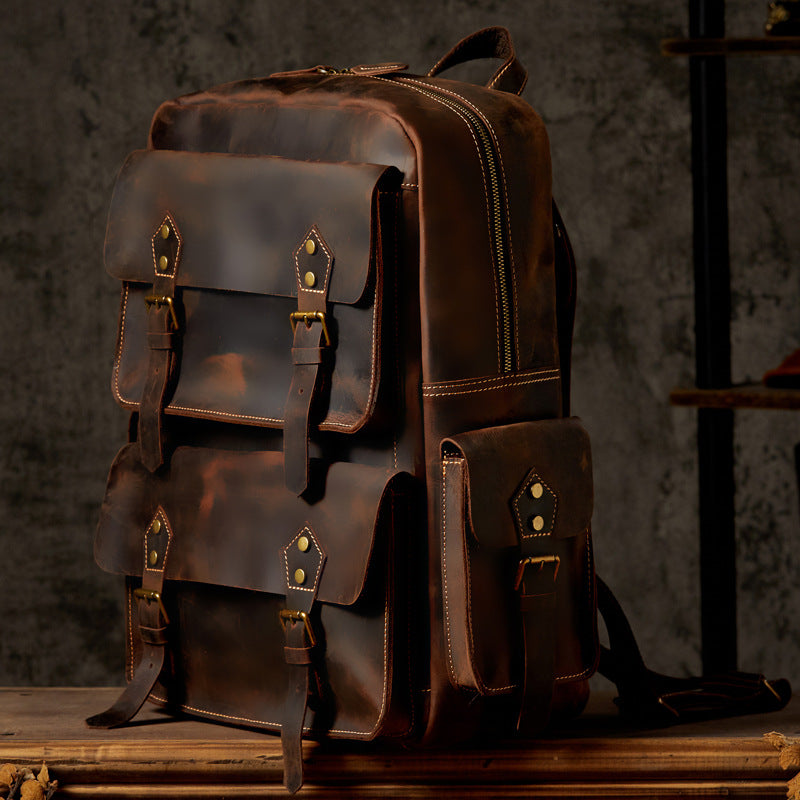 Dluxe Ave. Genuine Leather Travel Backpack