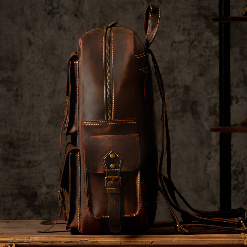 Dluxe Ave. Genuine Leather Travel Backpack