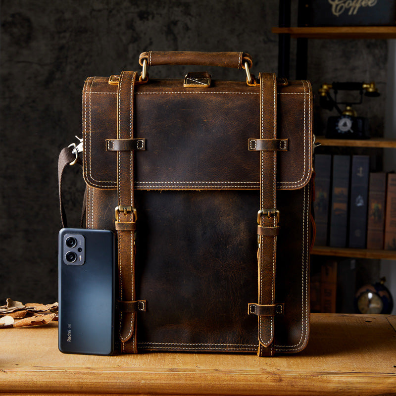 Dluxe Ave. Genuine Leather Cowhide Backpack