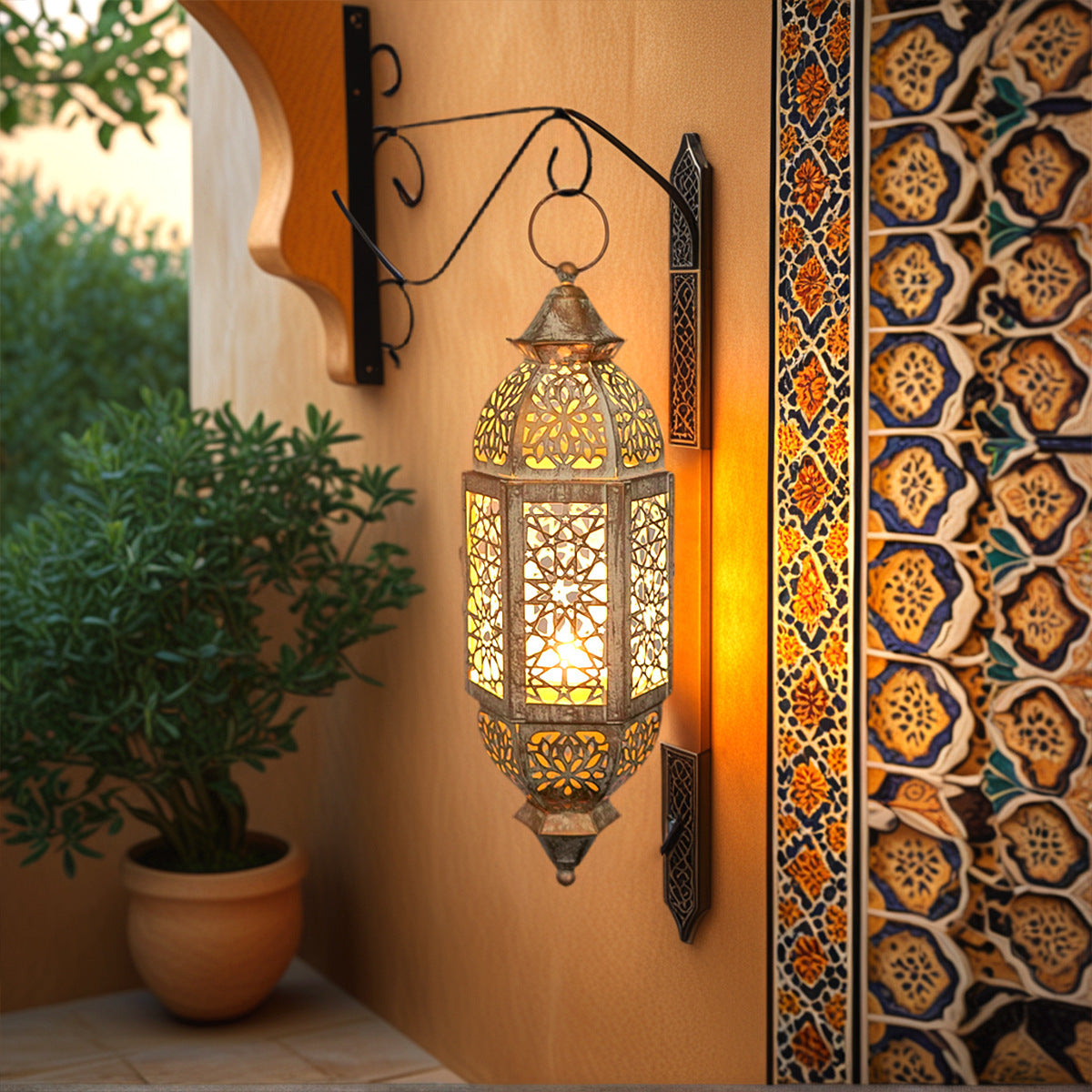 Moroccan Retro Iron Candle Holder