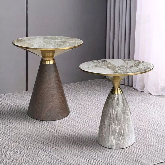 French Luxury Round Coffee Table Italian Style Living Room Side Table Rock Plate Small Round Table
