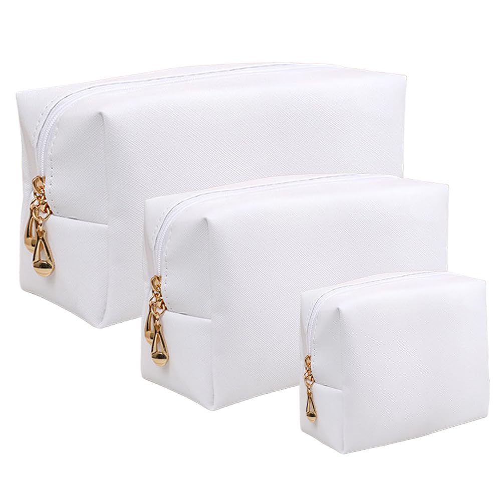 Dluxe. Ave. 3Pcs  Large Cosmetic Bag/ White